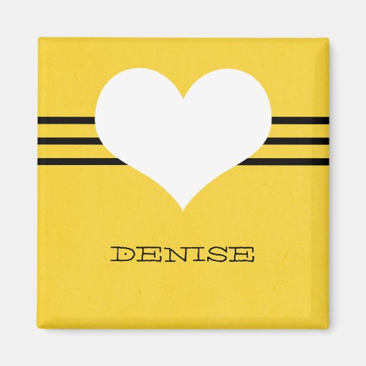 Yellow Modern Heart Magnet (Vorne)