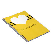 Yellow Modern Heart Notebook Notizblock (Rechte Seite)