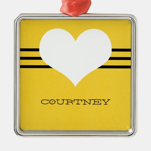 Yellow Modern Heart Ornament (Vorne)