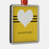 Yellow Modern Heart Ornament Aus Metall (Rechts)