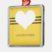 Yellow Modern Heart Ornament Aus Metall (Links)