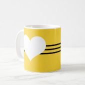 Yellow Modern Heart Tasse (Vorderseite Links)