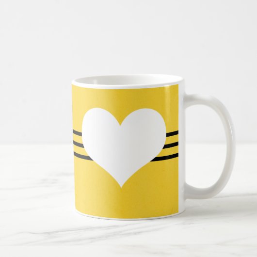 Yellow Modern Heart Tasse (Rechts)