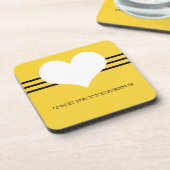 Yellow Modern Heart Untersetzer Set (Linke Seite)