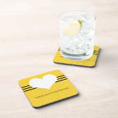 Yellow Modern Heart Untersetzer Set (Rechte Seite)