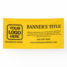 Yellow Modern Logo Black Business Banner
