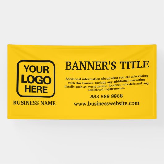 Yellow Modern Logo Black Business Banner (Horizontal)