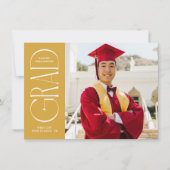 Yellow Modern Minimalistisch Abschluss Ankündigung (Vorderseite)