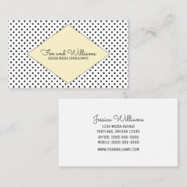 Yellow Modern Polka Dots Business Card Visitenkarte