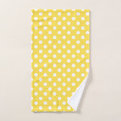 Yellow Modern Polka Dots Niedlich Badhandtuch Set (Handtuch)