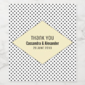 Yellow Modern Polka Dots Wedding Weinetikett (Einzelnes Label)