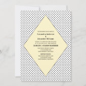 Yellow Modern Polka Dots Wedite Einladung (Vorderseite)