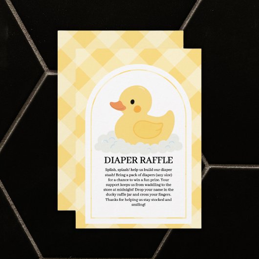 Yellow Modern Rubber Ducky Baby Dusche Begleitkarte
