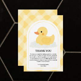Yellow Modern Rubber Ducky Baby Dusche Dankeskarte
