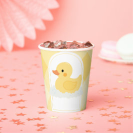 Yellow Modern Rubber Ducky Baby Dusche Pappbecher