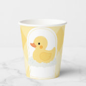 Yellow Modern Rubber Ducky Baby Dusche Pappbecher (Vorderseite)