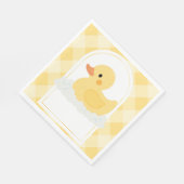 Yellow Modern Rubber Ducky Baby Dusche Serviette (Ecke)