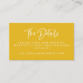 Yellow Modern Script Letters Wedding Website ENC Begleitkarte (Vorderseite)