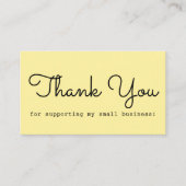 Yellow Modern Script Typografy Vielen Dank Visitenkarte (Vorderseite)