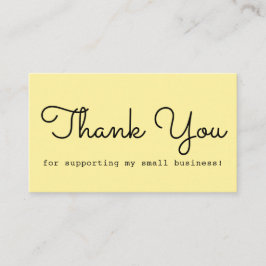 Yellow Modern Script Typografy Vielen Dank Visitenkarte
