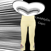 Yellow Modern Spring Summer Pastel Daisy Florals Capri Leggings