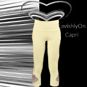 Yellow Modern Spring Summer Pastel Daisy Florals Capri Leggings