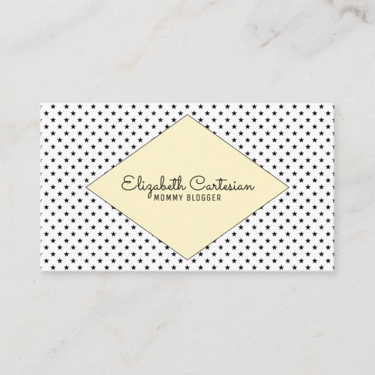 Yellow Modern Stars Business Card Telefonnummerkarte (Vorderseite)