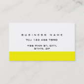 Yellow Modern, stilvoll und Schlicht einfach Visitenkarte (Rückseite)