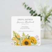 Yellow Modern Sunflowers Bouquet Bridal Shower Save The Date (Stehend Vorderseite)