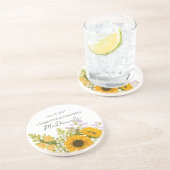 Yellow Modern Sunflowers Bouquet Wedding Getränkeuntersetzer (Seite)