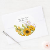 Yellow Modern Sunflowers Bouquet Wedding Runder Aufkleber (Umschlag)