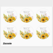 Yellow Modern Sunflowers Bouquet Wedding  Runder Aufkleber (Blatt)