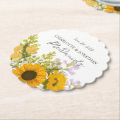 Yellow Modern Sunflowers Bouquet Wedding Untersetzer (angewinkelt)