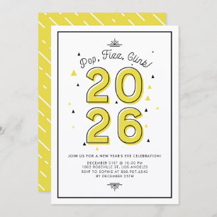 Yellow Modern Typografy 2022 New Year's Eve Party Einladung