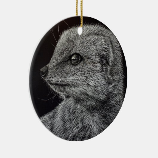 Yellow Mongoose Keramik Ornament (Rechts)