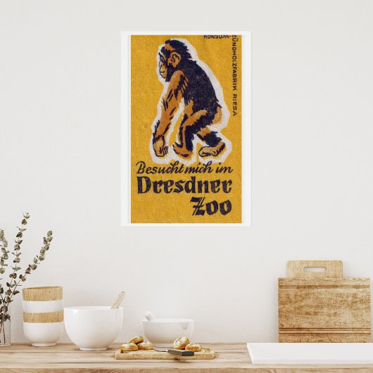 Yellow Monkey - Matchbox Print - Aesthetic Wall Poster (Küche)
