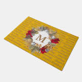 Yellow MONOGRAM Decorative Weihnachtsfeier Fußmatte (Schrägansicht)