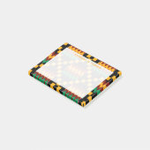 Yellow Monogram Kwanzaa Black Red Kente Tuch Post-it Klebezettel (angewinkelt)