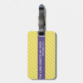 Yellow Monogram Proverbs Scripture Luggage Gepäckanhänger (Rückseite vertikal)