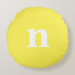 Yellow Monogram Rundes Kissen