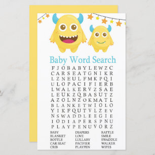 Yellow Monster Baby Shooter Word Search Game