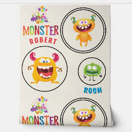 Yellow Monster Kids' Rooms Child Name Tapete