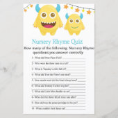 Yellow Monster Kinderzimmer Rhyme Quiz Babyduschsp (Vorderseite)