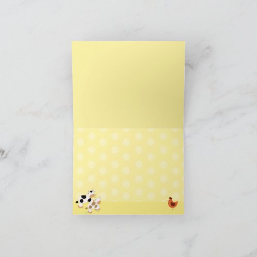 Yellow Moon Cows Note Card (Innenseite)