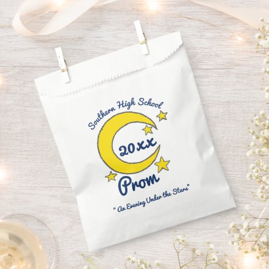 Yellow Moon Stars Night Sky Prom Gala Tanz Geschenktütchen (Ausgeschnitten)