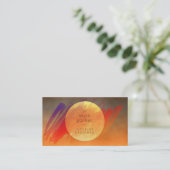 Yellow Moon Sunset Watercolor Spritzer Moderner Visitenkarte (Stehend Vorderseite)
