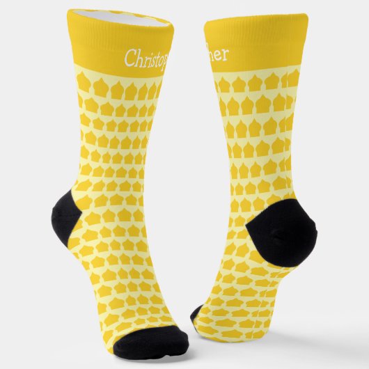 Yellow Moroccan Pattern Design Socken (Gewinkelt)