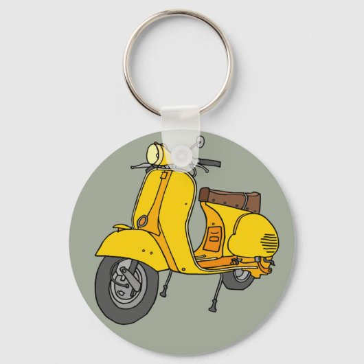 Yellow Motor Scooter Schlüsselanhänger (Vorderseite)