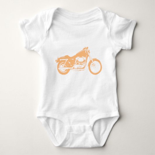 Yellow Motorrad Baby Bodysuit Baby Strampler (Vorderseite)