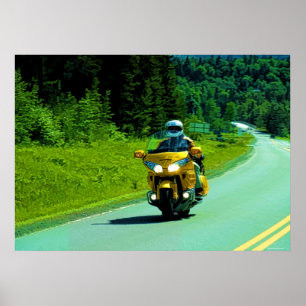 Yellow Motorrad Highway Reitsport Art Poster